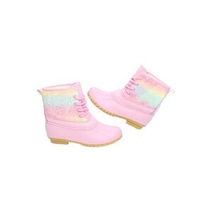 Pink Glitter Rainbow Ombre Snow Boots - Girls Size 4